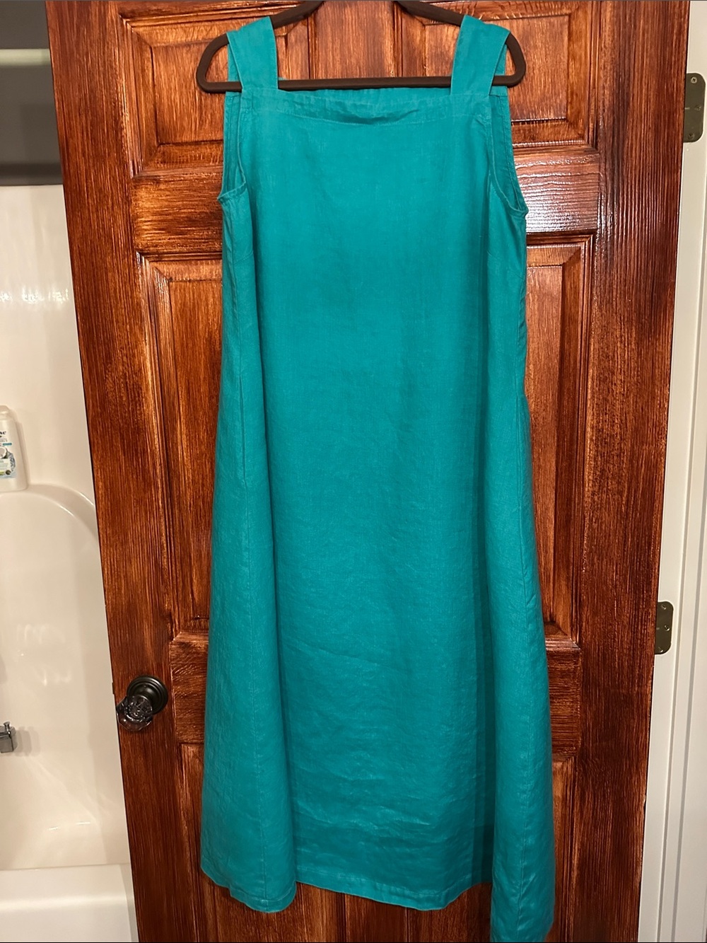 Flax Teal / Turquoise Maxi Linen Dress